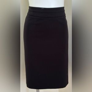 George Black Midi Skirt Closure Zipper In Back Fully Lined Liner Has Rip  Sz 16